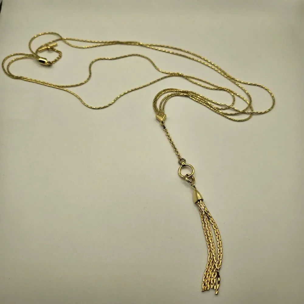 Vera Bradley Gold Tone Lariat Necklace Multi Strand